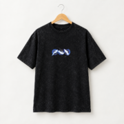 Black Oversize Stone Acid Wash